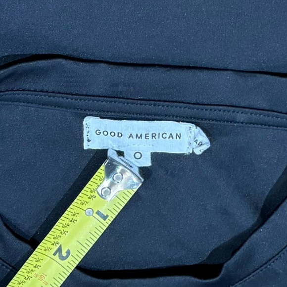 Good American Sz 0 / XL Black Bodysuit Scuba Crew Minimalist Classic Long sleeve - Picture 7 of 8